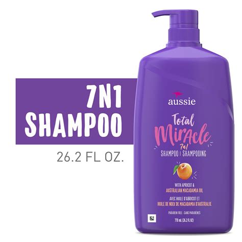 Aussie Total Miracle Shampoo, Paraben Free, 26.2 fl oz - Walmart.com