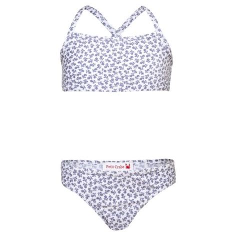 Louise Bikini Grey Flowers Petit Crabe