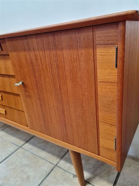 Komoda Tekowa Vintage Sideboard Norwegia Lata 60 Mid Century Modern