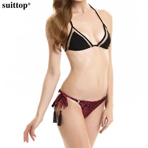 Suittop Halter Bikini Patchwork Swimwear Women Swimsuit Ruffle