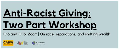 Two Part Anti Racist Giving Workshop With CARW Social Justice Fund NW