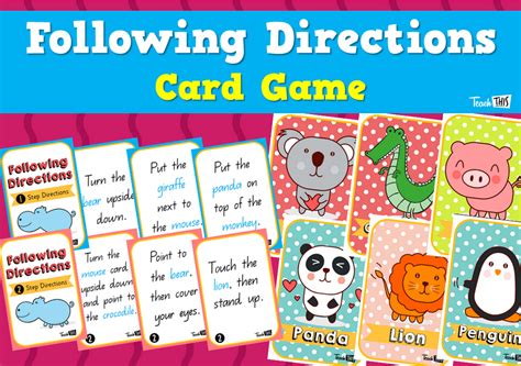 directions card game teacher resources  classroom games