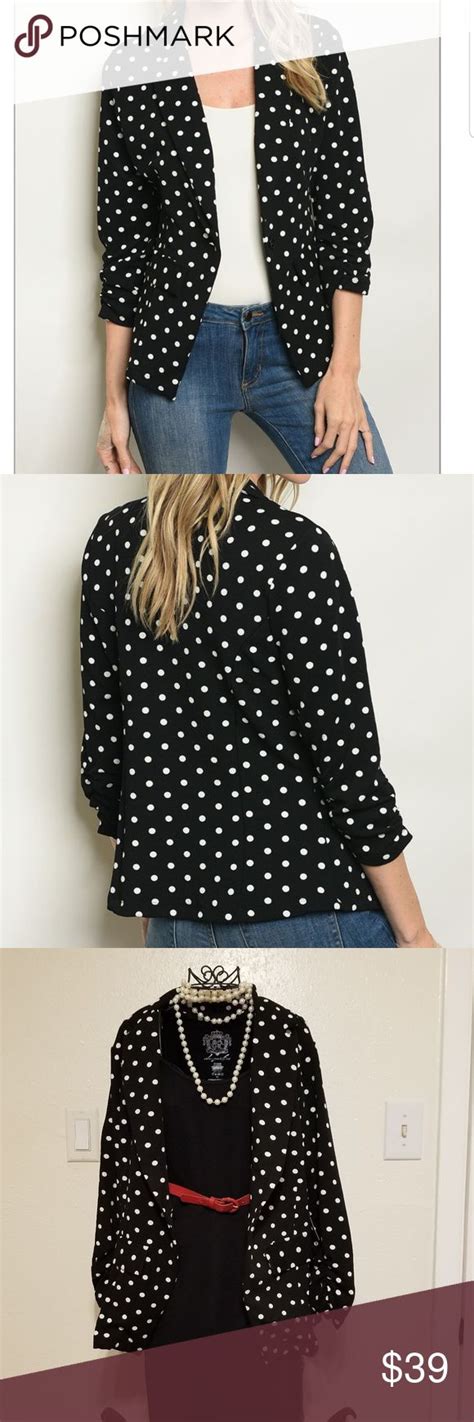 Last 1🌷 Black And White Polka Dot Blazer Clothes Design Fashion Design Polka Dot Blazer