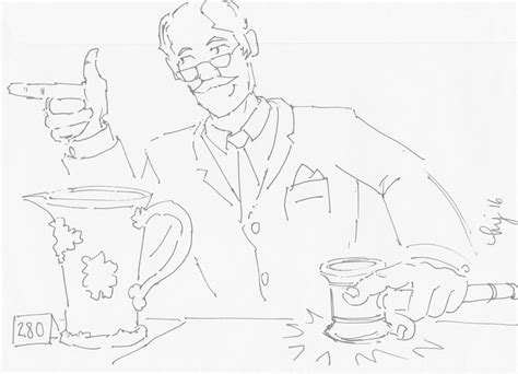 Auctioneer Cartoon Sold An Antique Jug Drawing By Mike Jory Pixels