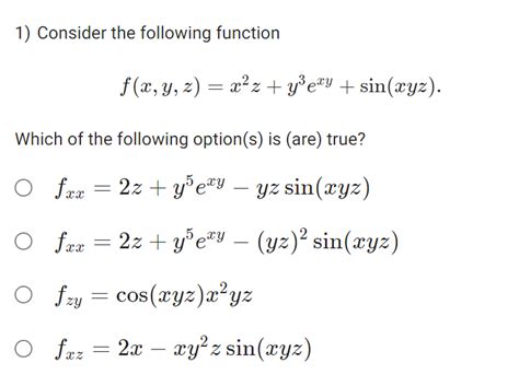 Solved 1) Consider the following function | Chegg.com 