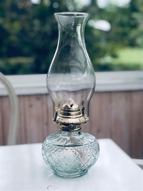 Fotogenlampa Oljelampa I Glas Antikt Vintage K P P Tradera