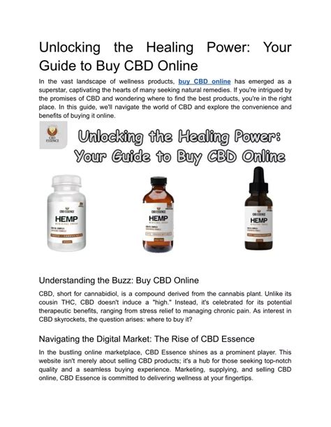 Ppt Unlocking The Healing Power Your Guide To Buy Cbd Online