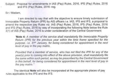 Immovable Property Return Ipr Proposal For Amendments In Ias Ips