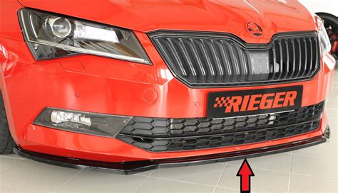 Rieger Tuning Skoda Superb T V Front Splitter Spoiler Exoticars