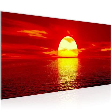 Runa art Tableau Décoration Murale Coucher du Soleil 100x40 cm 1