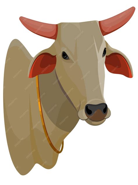 Premium Vector Bull Head Logo Indian Ox Zebu Bull Brahman Cattle