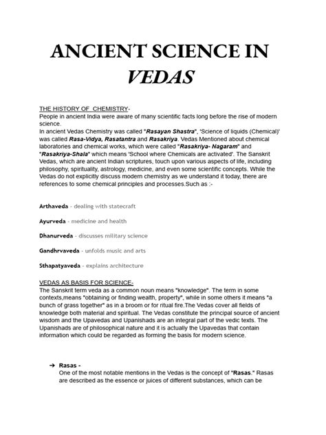 Discovering Ancient Science in Vedas | PDF | Ayurveda | Vedas