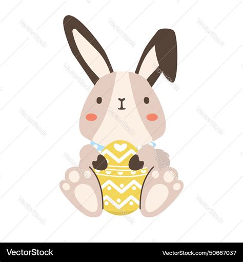 Happy Bunny Rabbit Cartoon Easter Royalty Free Vector Image