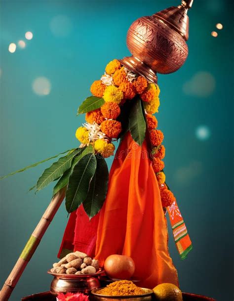 happy ugadi poster design  indian decoration gudi padwa marathi
