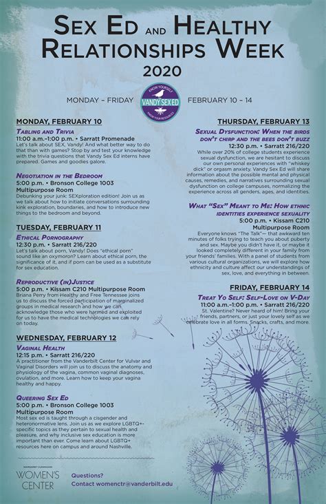 Sex Ed And Healthy Relationships Week InnerVU Vanderbilt University