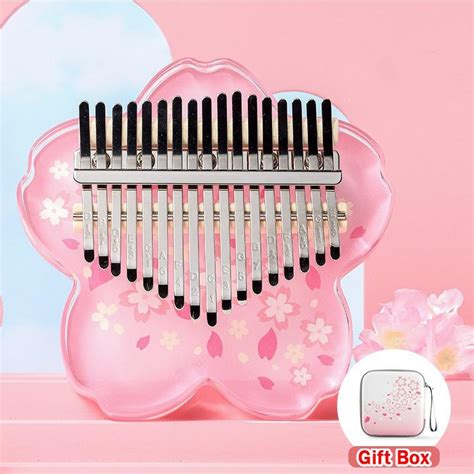 Купить Симпатичное пианино Kalimba с 17 клавишами, розовое прозрачное ...