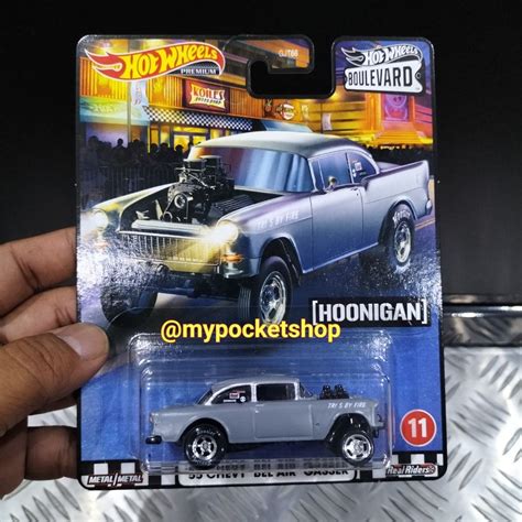 Reserved Hot Wheels Chevy Bel Air Gasser Black Chrome Engine Matte Grey Tri By Fire
