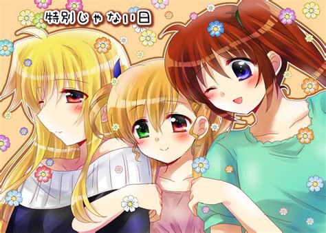 Safebooru Girls Blonde Hair Blue Eyes Blush Brown Hair Couple Cover Cover Page Doujin Cover