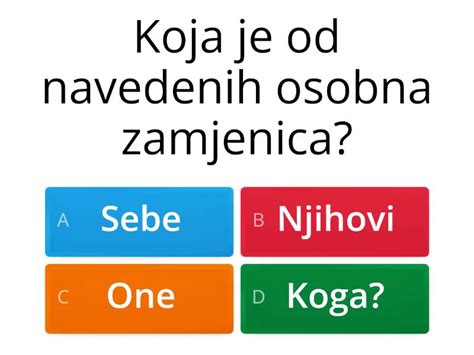 Zamjenice 6razred Kviz