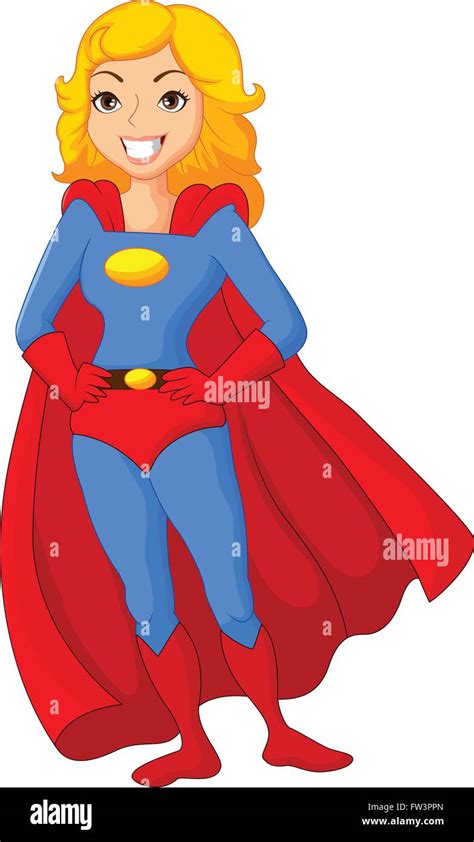 Cartoon Female Super Hero Posing Stock Vector Image Art Alamy