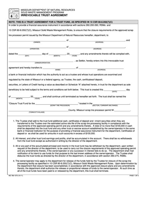 Free Printable Irrevocable Trust Form Printable Templates