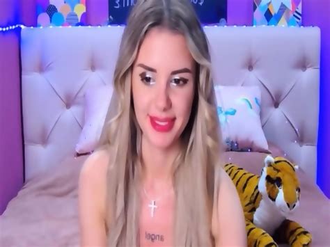 Blonde Babe Showing Caressing Herself