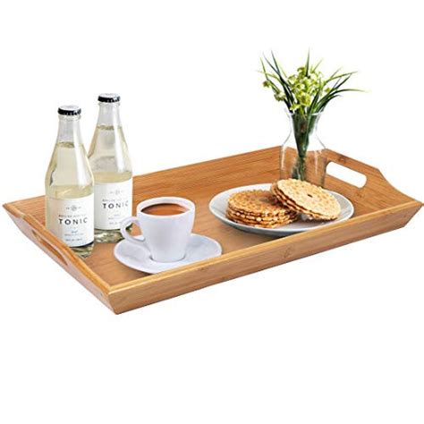 Snagshout Artmeer Wooden Large Serving Trays Handles Breakfast Salad