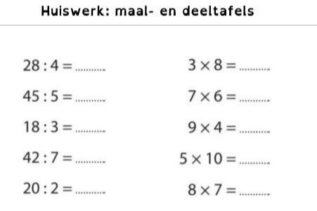Maal- en deeltafels oefenen - Downloadbaar lesmateriaal - KlasCement