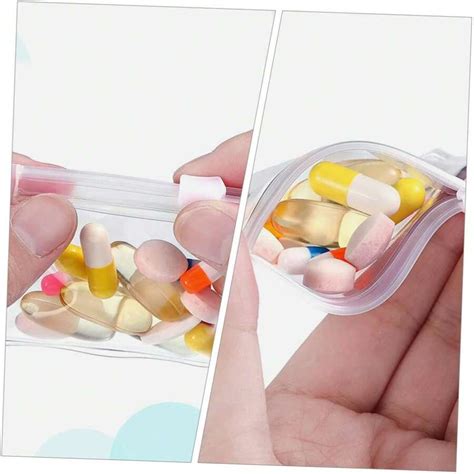 Pill Pouch Bags Zippered Pill Pouch Set Reusable Pill Baggies Clear