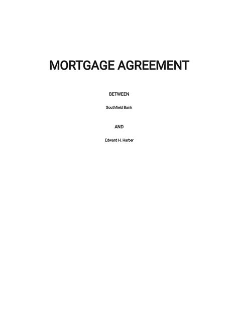 Mortgage Loan Agreement Template [Free PDF] | Template.net
