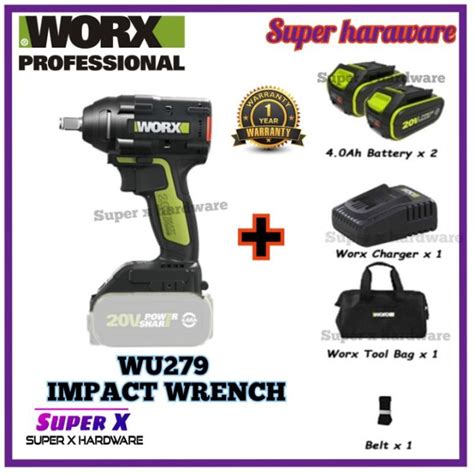 WORX WU279 1/2 20V 320N.m Battery Brushless Motor Impact Wrench ...