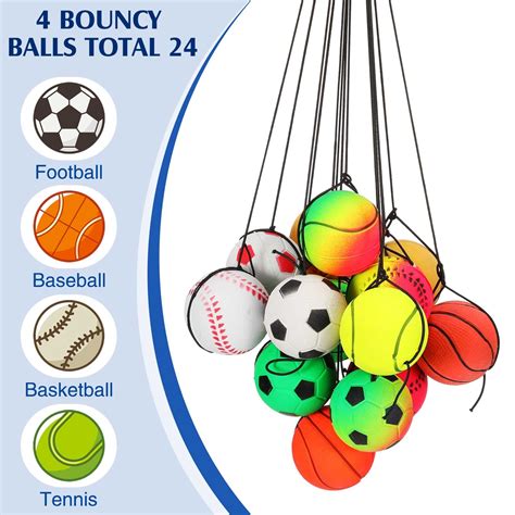 Skylety Wrist Return Ball Rubber Sport Ball with Wrist Strap and String ...