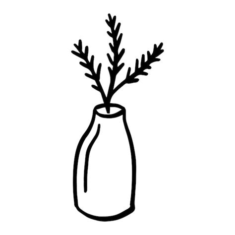 Premium Vector Doodle Flower In Vase Vector Illustration Icon