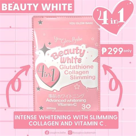 You Glow Babe Beauty White Glutathion Capsule 4in1 Whitenning Slimming Collagen And Vit C CKG