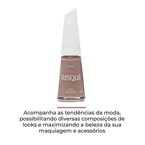 Esmalte Risque Nude Grão de Arroz Cremoso 8ml Gabeauty Cosméticos