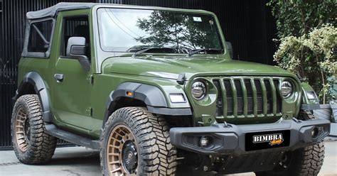 Mahindra Thar Modified In Sarge Inexperienced Shade Appears Neat Car