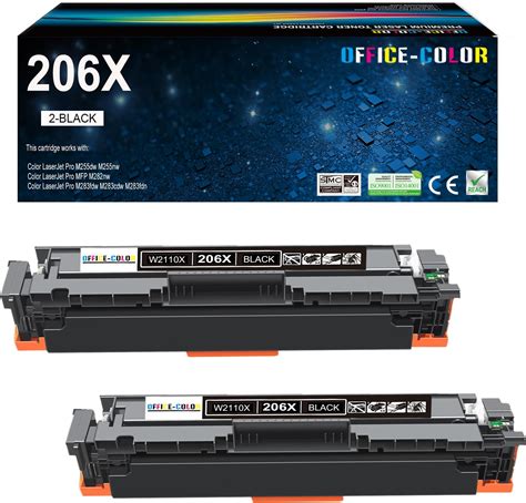 2 Pack Replacement For Hp 206a 206x Black Toner Cartridge