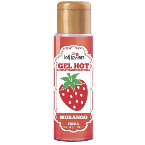 Gel Aromatizante Morango 35ml Hot Flowers Sexy Atacado
