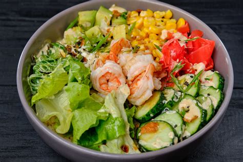 Суши боул с креветками