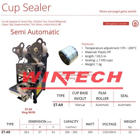 Jual Getra Et A Semi Automatic Cup Sealer Mesin Penyegel Cup Plastik