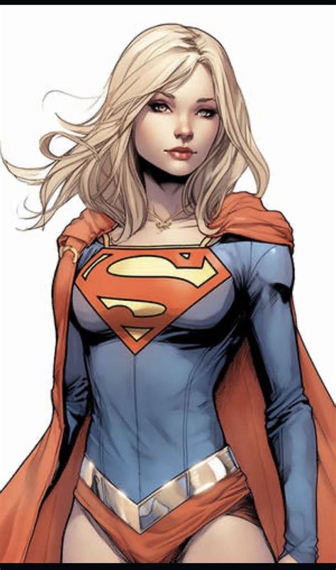 A Woman In A Superman Costume With Blonde Hair