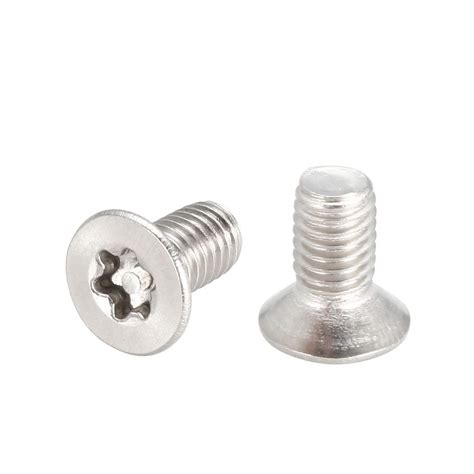 Uxcell M5x10mm 304 Stainless Steel Flat Head Torx Machine Screws