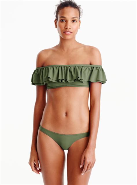 Ruffle Off The Shoulder Bikini Top Jcrew