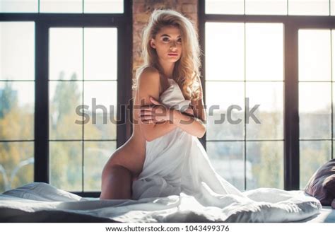 Naked Blonde Woman Covering Her Body Stock Photo Shutterstock