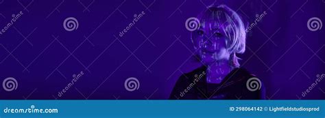 Portrait Of Female Cosplayer In Blonde Stock Photo Image Of Technology Cosplayer 298064142