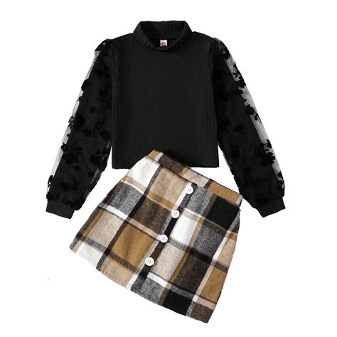7y Girl Skirt Sets Casual Winter Fall Dresses Cute Outfit For Big