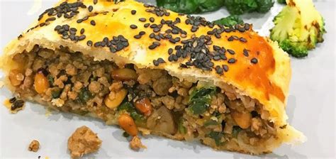 Beef Strudel With Mushrooms Spinach And Pine Nuts