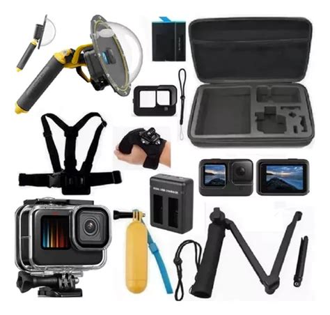 Kit P Gopro Hero 12 Hero 11 Black Dome Estanque Capa Bateria