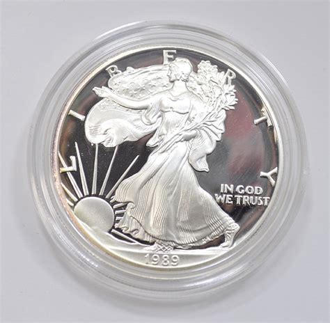 Proof Cameo American Silver Eagle Troy Oz Fine Silver W