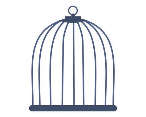 Premium Vector Bird Cage Vector Design Empty Cage Line Silhouette Of
